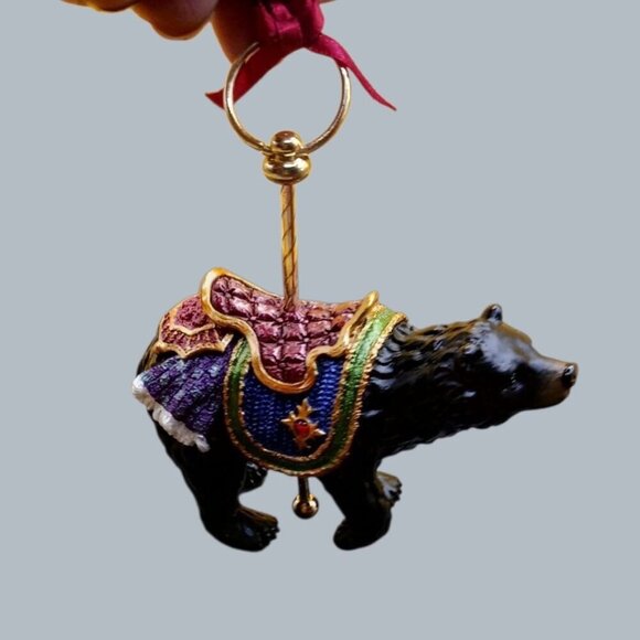 Kirkland Carousel Bear Ornament With Gold-Tone Accents & multicolor - Picture 7 of 8